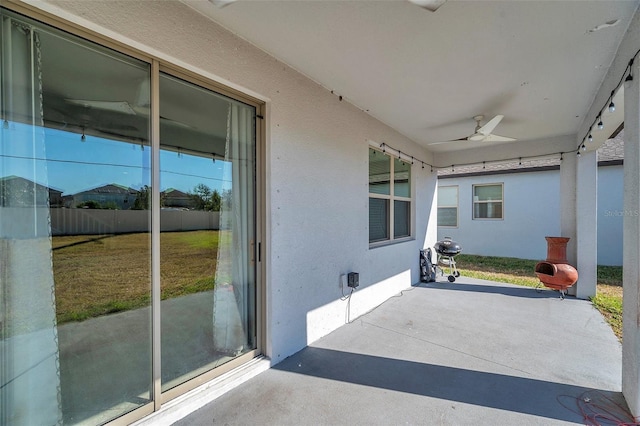 view of patio / terrace with ceiling fan