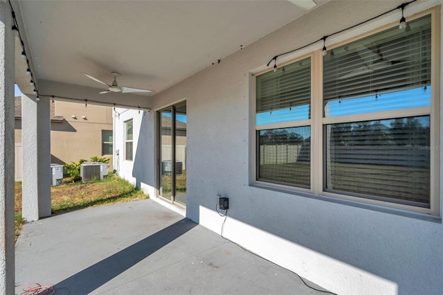 11321 Chilly Water Ct, Riverview, FL 33569 - view of patio featuring a ceiling fan and central air condition unit