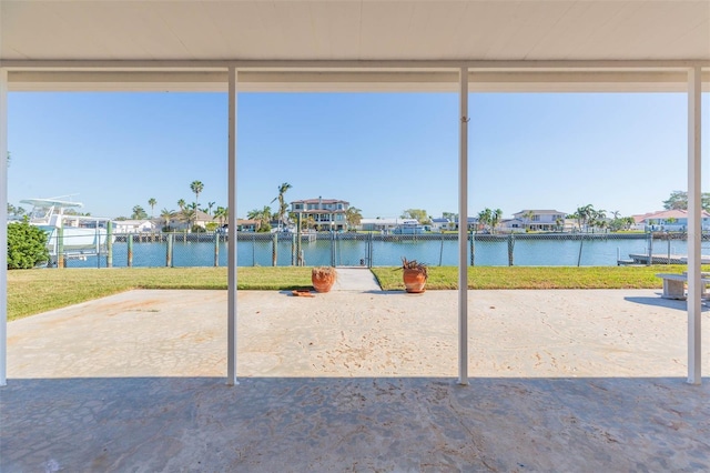 water view featuring a boat dock