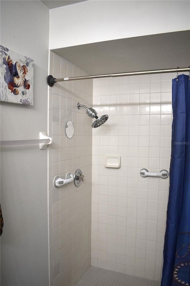 bathroom featuring walk in shower