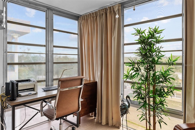 office featuring light hardwood / wood-style floors