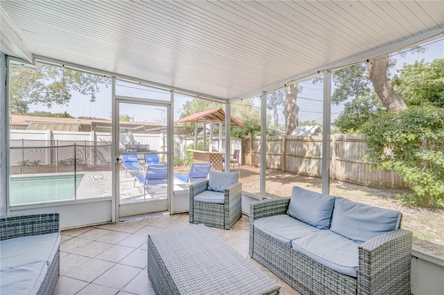 sunroom with plenty of natural light