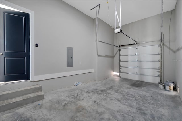 5713 Tybee Island Dr, Apollo Beach, FL 33572 - garage with electric panel and a garage door opener