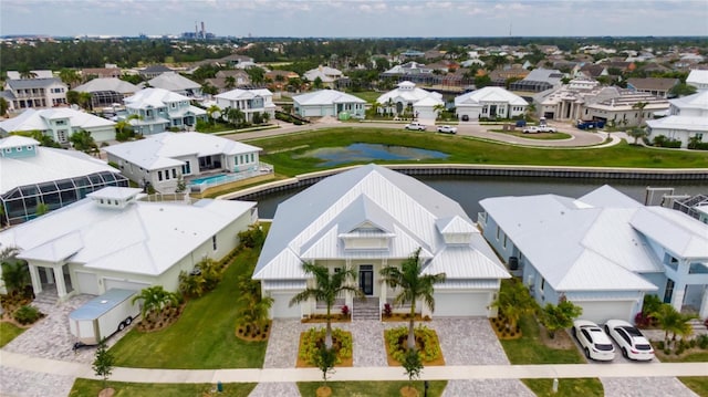 5713 Tybee Island Dr, Apollo Beach, FL 33572 - aerial perspective of suburban area with a large body of water