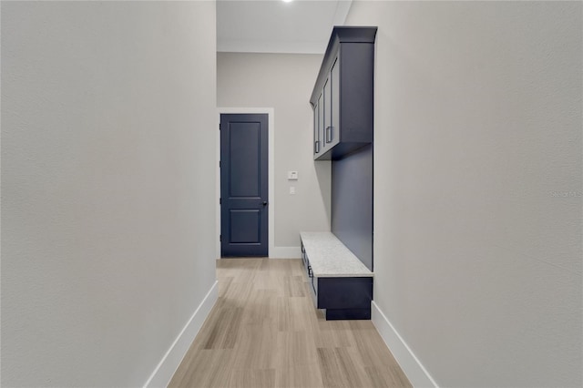 5713 Tybee Island Dr, Apollo Beach, FL 33572 - mudroom with baseboards and light wood finished floors