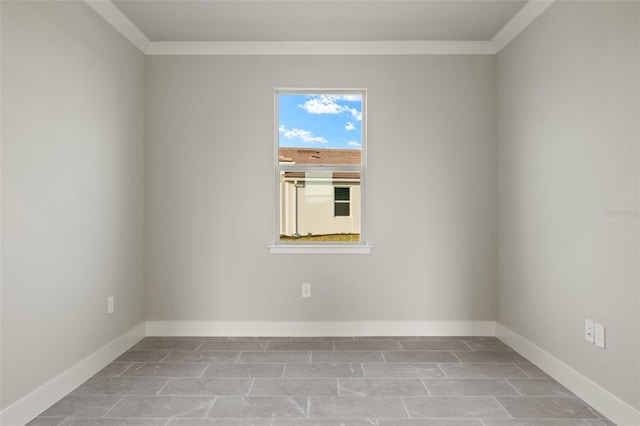 empty room with ornamental molding