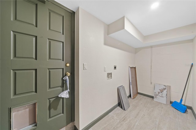 laundry area featuring hookup for an electric dryer and washer hookup