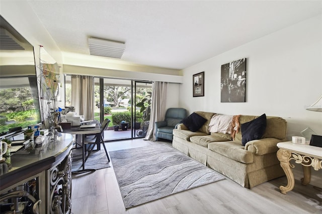 living room featuring hardwood / wood-style flooring