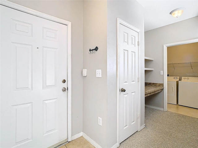 interior space featuring washer and dryer