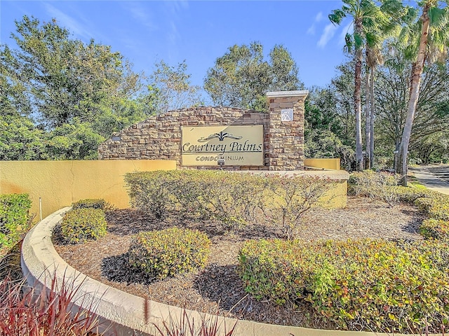 view of community sign