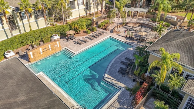 view of pool featuring a patio