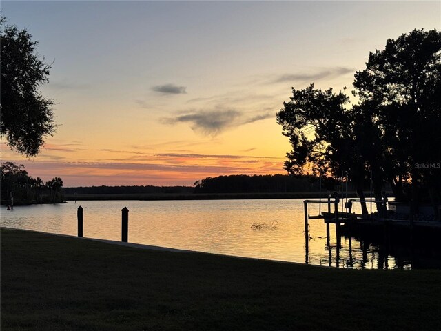 water view with a boat dock