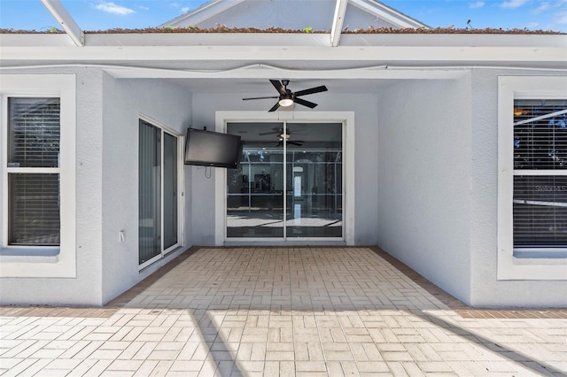 view of patio / terrace with ceiling fan