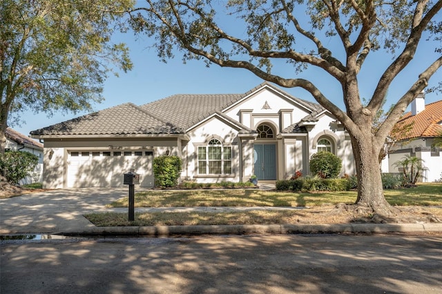 view of front of house with a garage