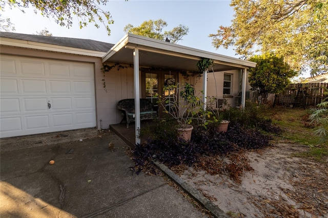 single story home featuring a garage