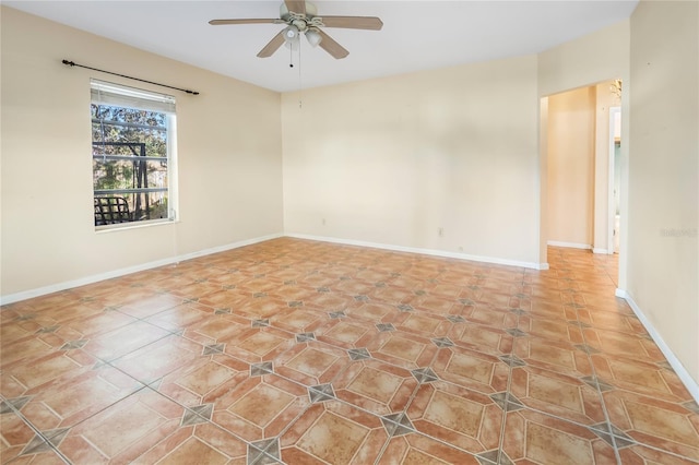 empty room with ceiling fan