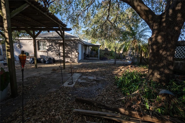 view of yard with a patio area