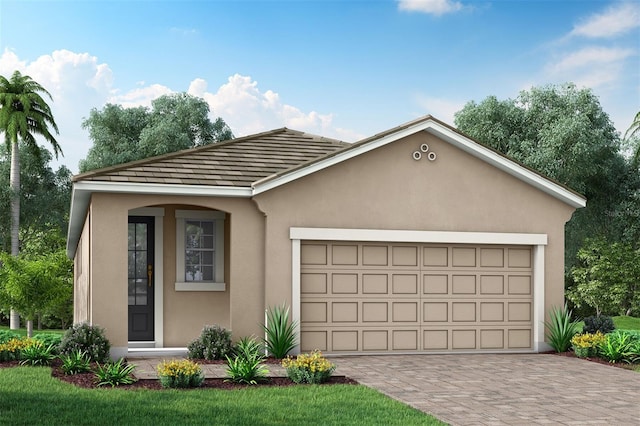 view of front of home featuring a garage