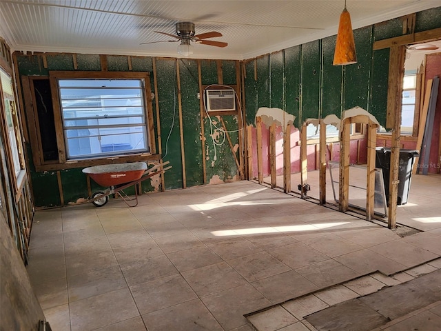 interior space featuring a wall mounted air conditioner