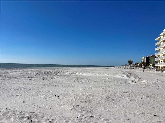 view of water feature featuring a beach view