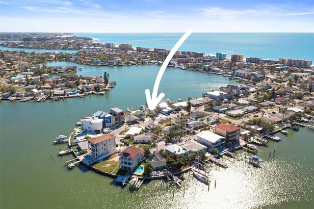 353 144th Ave, Madeira Beach, FL 33708 - aerial perspective of suburban area with a nearby body of water