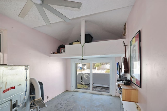 interior space with lofted ceiling