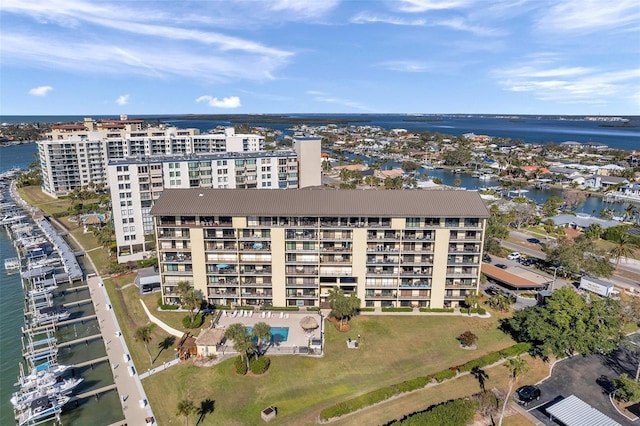 650 Island Way Unit 106, Clearwater Beach, FL 33767 - drone / aerial view featuring a water view