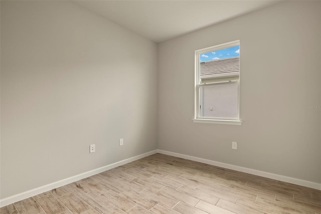 empty room featuring light hardwood / wood-style flooring