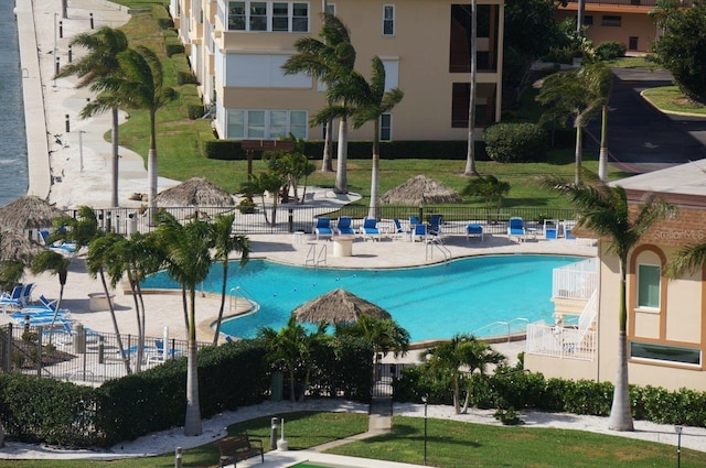 view of pool with a patio