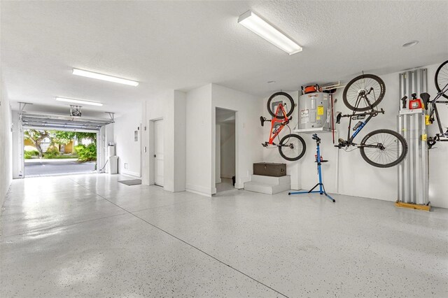 garage featuring electric water heater