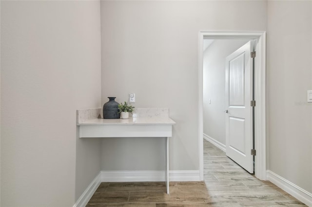 interior space with wood-type flooring