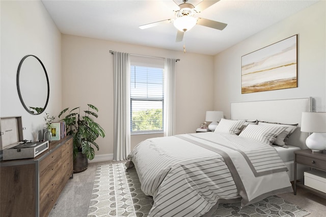 21291 Snowy Orchid Ter, Land O Lakes, FL 34637 - bedroom with light colored carpet, baseboards, and ceiling fan