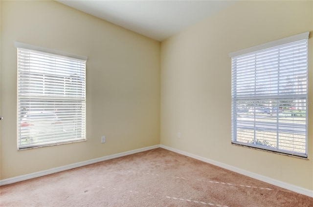 carpeted empty room featuring a wealth of natural light