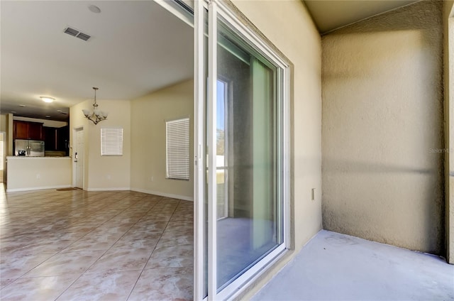 interior space featuring a patio area