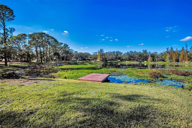 view of yard featuring a water view