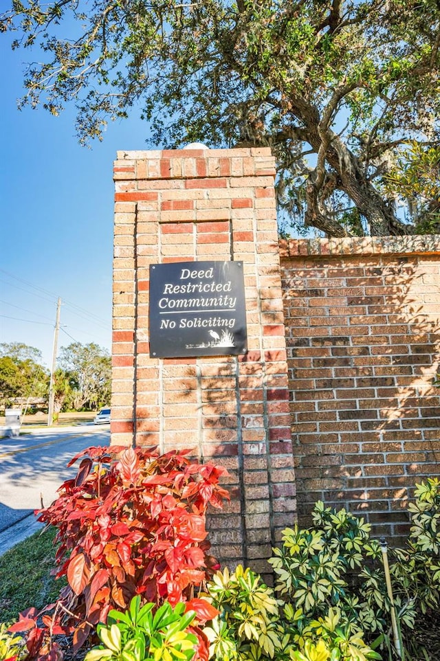 view of community sign