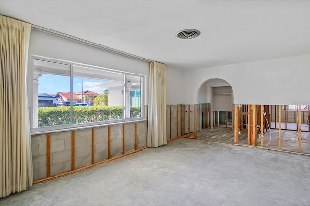 empty room with concrete floors