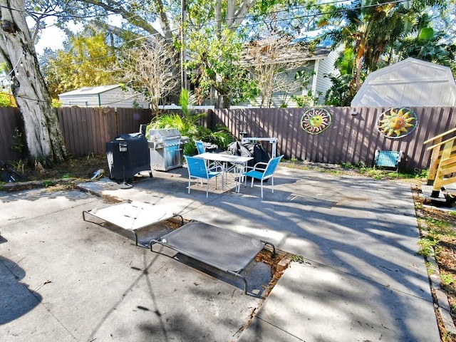 view of patio with grilling area