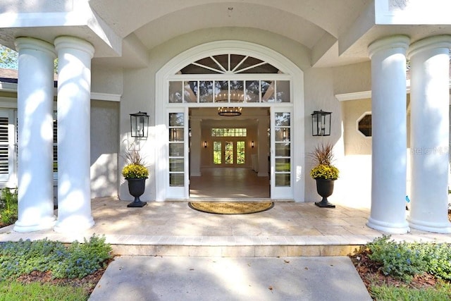 entrance to property with french doors