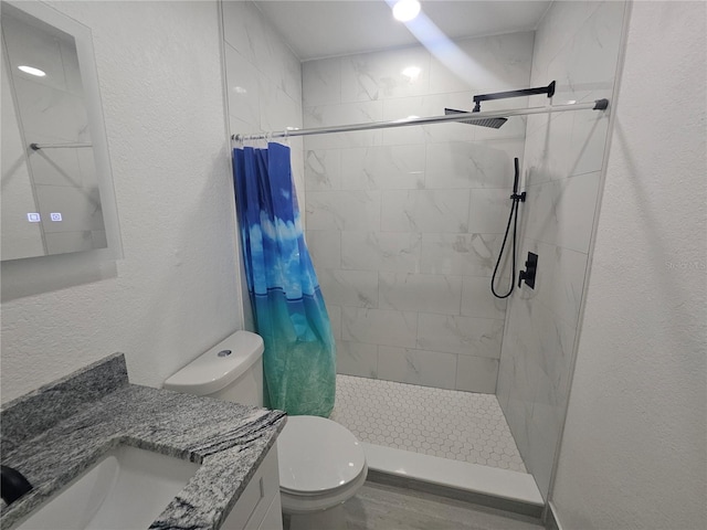 5802 Mohr Loop Unit 5802-5804-5806-5808, Tampa, FL 33615 - full bathroom with toilet, vanity, a tile shower, and a textured wall