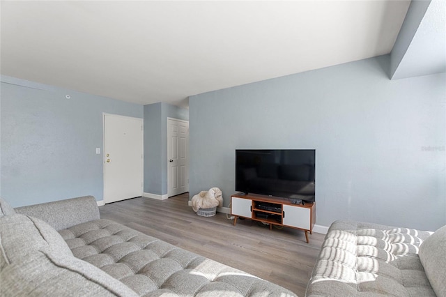 living room featuring light hardwood / wood-style flooring