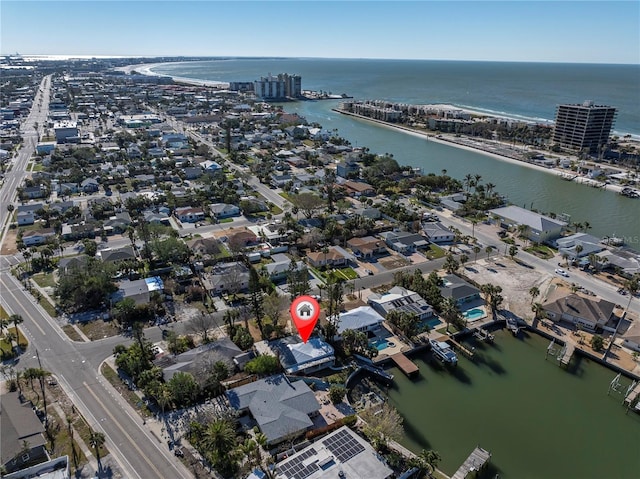 505 80th Ave, St Pete Beach, FL 33706 - aerial view of property and surrounding area with a large body of water
