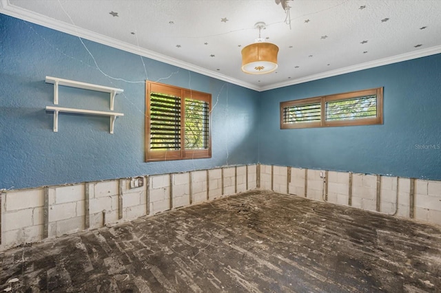 interior space with crown molding