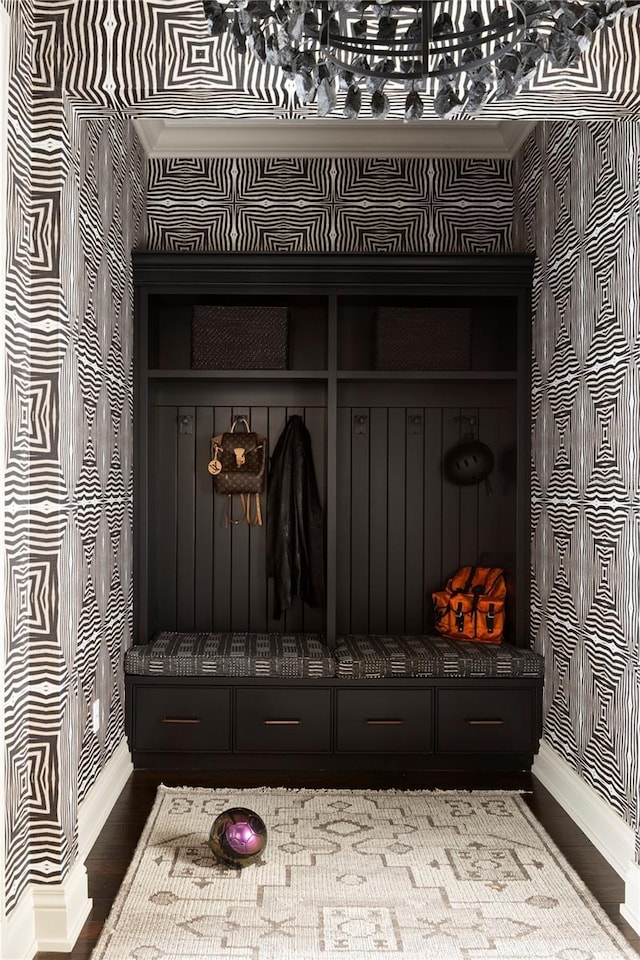 mudroom featuring hardwood / wood-style floors