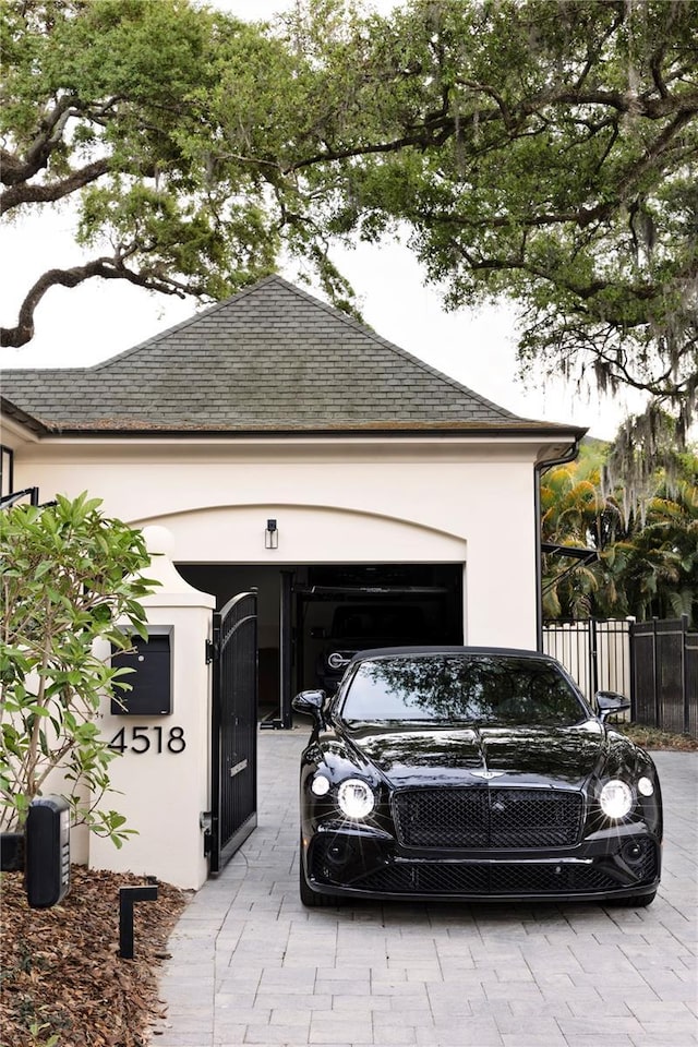 view of garage