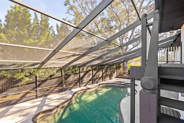 view of pool featuring a patio