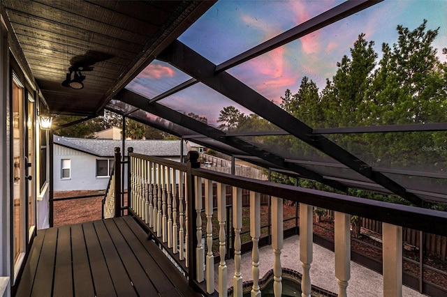 view of deck at dusk