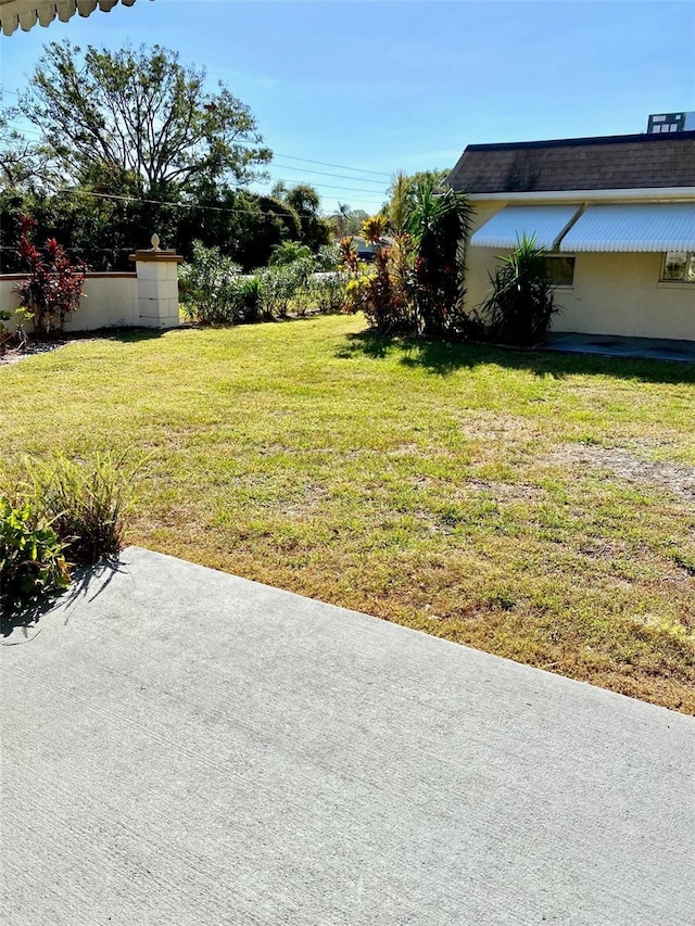 view of yard featuring a patio area