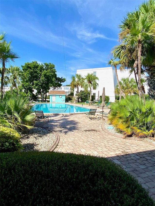 view of pool with a patio area