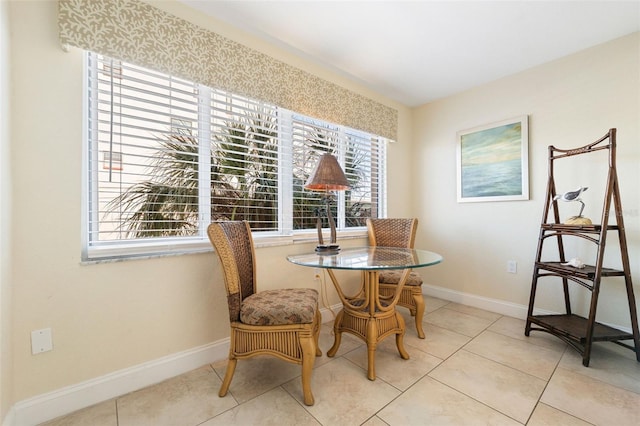 view of tiled dining space